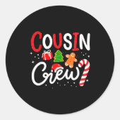 Matching Cousin Crew Christmas 2025 Family Holiday Ronde Sticker (Voorkant)