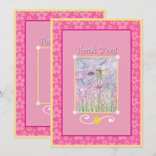 Matching Fairy Thank You Cards beroemd gemaakt doo Bedankkaart (Voorkant / Achterkant)