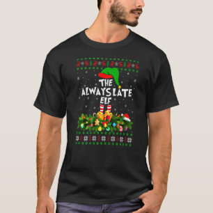 Matching familie lelijk de altijd late elf kerst t-shirt
