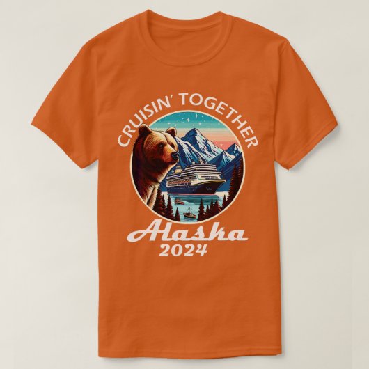 Matching Familie Vrienden Groep Alaska Cruise Vaka T-shirt (Design voorkant)