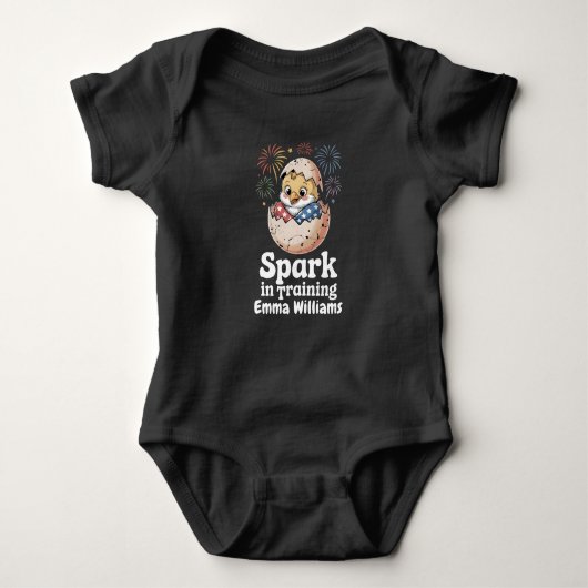 Matching Family 4th of July Spark in Training Romper (Voorkant)