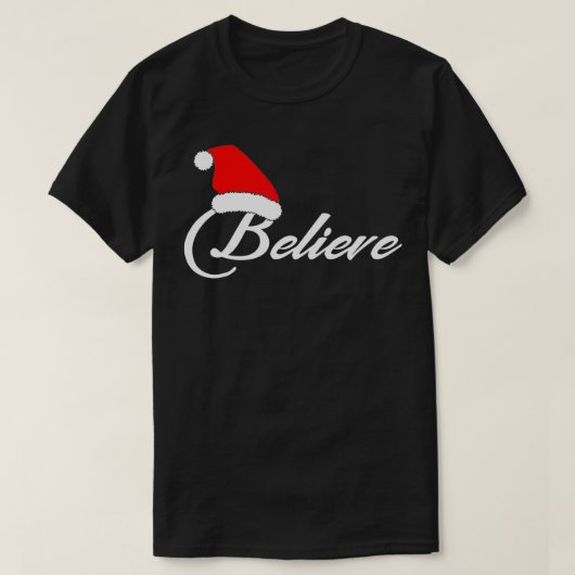 Matching Family Believe Kerstmis Pajama PJ Christu T-shirt (Design voorkant)