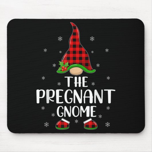 Matching Family Buffalo Plaid The Pregnant Gnome C Muismat (Voorkant)