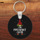 Matching Family Buffalo Plaid The Pregnant Gnome C Sleutelhanger (Voorkant)