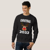Matching Family Christmas 2022 Cute Reindeer Holid Trui (Voorkant volledig)