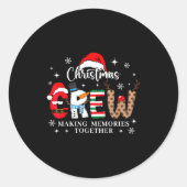 Matching Family Christmas Crew Making Memories Tog Ronde Sticker (Voorkant)