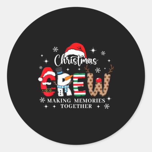 Matching Family Christmas Crew Making Memories Tog Ronde Sticker (Voorkant)