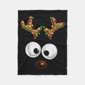 Matching Family Christmas Reindeer Face Christmas  Fleece Deken (Voorkant)