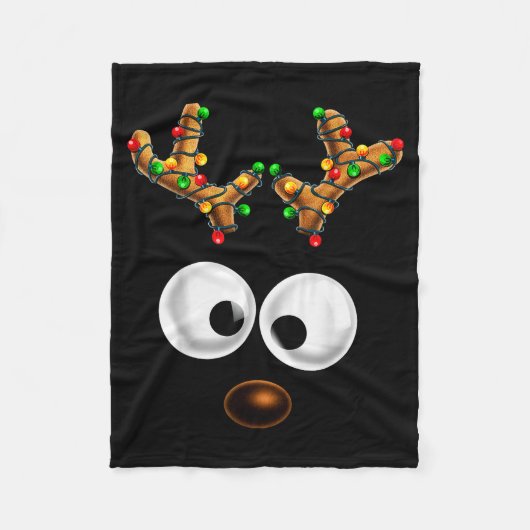 Matching Family Christmas Reindeer Face Christmas  Fleece Deken (Voorkant)