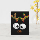Matching Family Christmas Reindeer Face Christmas  Kaart (Gele Bloem)