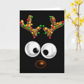 Matching Family Christmas Reindeer Face Christmas  Kaart (Gele Bloem)