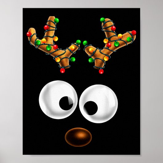Matching Family Christmas Reindeer Face Christmas  Poster (Voorkant)