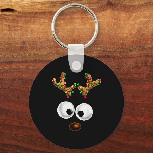 Matching Family Christmas Reindeer Face Christmas  Sleutelhanger (Voorkant)