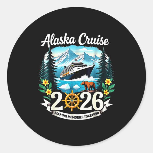 Matching Family Friends And Group Alaska Cruise 20 Ronde Sticker (Voorkant)