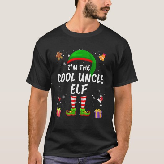 Matching Family Funny I'm The Cool Uncle Elf Chris T-shirt (Voorkant)
