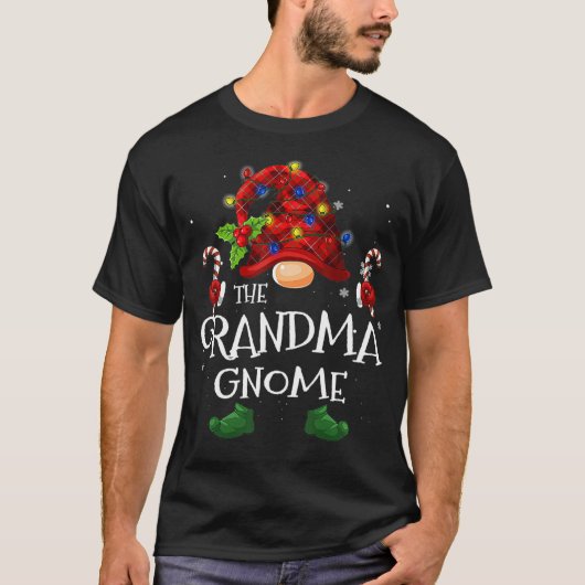 Matching Family Funny The Grandma Gnome Kerstmis T-shirt (Voorkant)