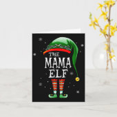 Matching Family Funny The Mama Elf Christmas Kaart (Gele Bloem)