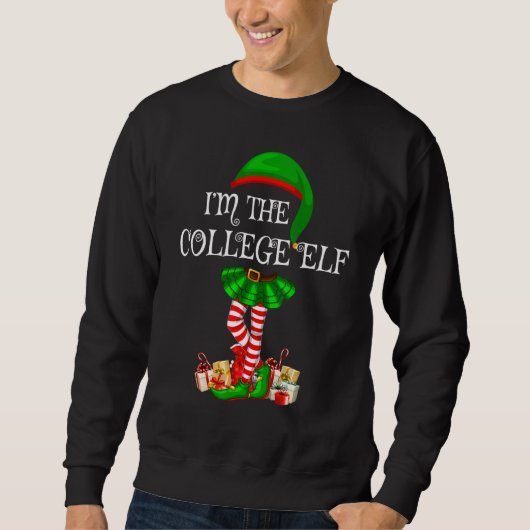 Matching Family Group I M College Elf Christma Trui (Voorkant)
