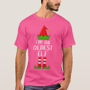 Matching Family Group Ik ben de oudste Elf Kerstmi T-shirt