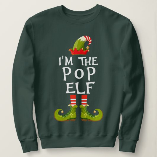 Matching Family Group Ik ben de Pop Elf Kerstmis Trui (Design voorkant)