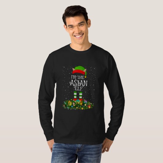 Matching Family Group I'm The Asian Elf Christmas T-shirt (Voorkant volledig)
