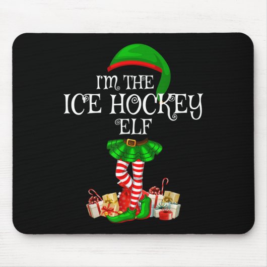 Matching Family Group I'm The Ice Hockey Elf Chris Muismat (Voorkant)