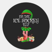 Matching Family Group I'm The Ice Hockey Elf Chris Ronde Sticker (Voorkant)