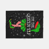 Matching Family Group I'm The Queen Elf Christmas  Fleece Deken (Voorkant (Horizontaal))