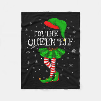Matching Family Group I'm The Queen Elf Christmas  Fleece Deken