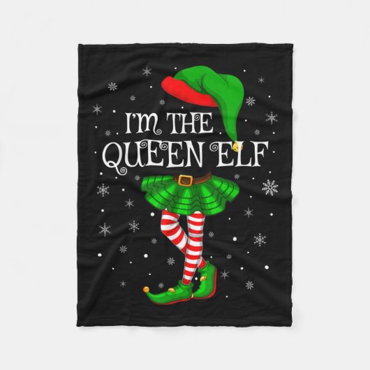 Matching Family Group I'm The Queen Elf Christmas  Fleece Deken (Voorkant)