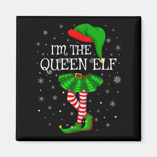 Matching Family Group I'm The Queen Elf Christmas Magneet (Voorkant)