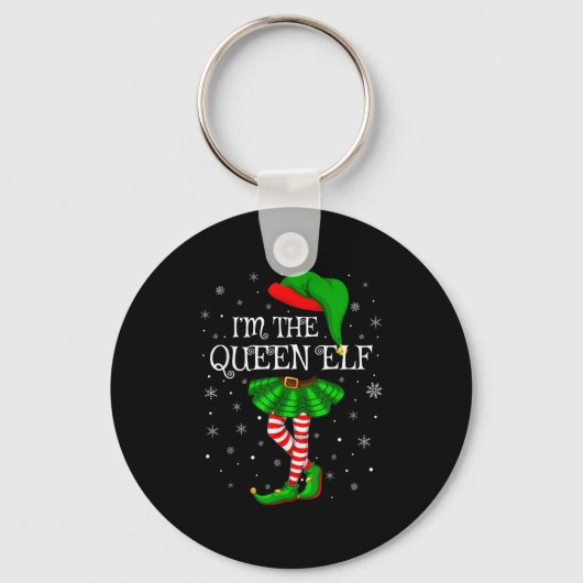 Matching Family Group I'm The Queen Elf Christmas Sleutelhanger (Voorkant)