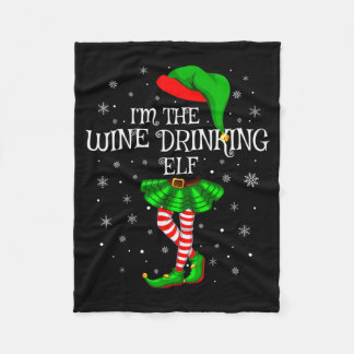 Matching Family Group I'm The Wine Drinking Elf Ch Fleece Deken