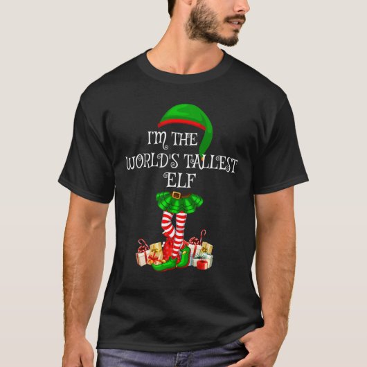 Matching Family Group I'm The World's Tallest Elf  T-shirt (Voorkant)