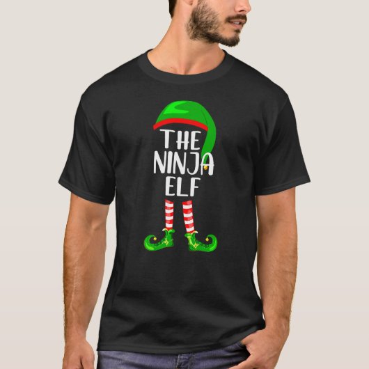 Matching Family Group Kerstmis De Ninja Elf T-shirt (Voorkant)