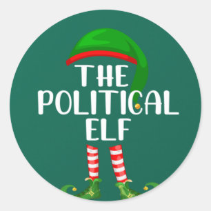 Matching Family Group Kerstmis politieke Elf Ronde Sticker