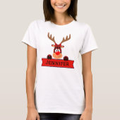 Matching Family Kerstbuffalo Play Reindeer T-shirt (Voorkant)