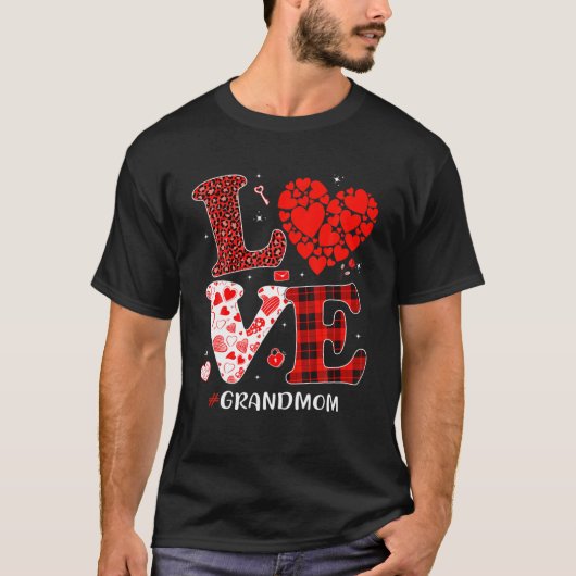 Matching Family Love Grandma Heart Funny Valentin T-shirt (Voorkant)