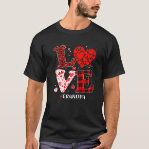Matching Family Love Grandpa Heart Funny Valentijn T-shirt