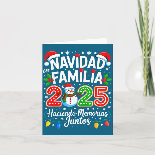 Matching Family Pajamas Navidad En Familia Christm Kaart (Voorkant)