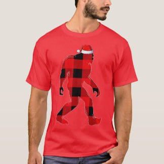 Matching Family Red Buffalo Plaid Bigfoot Christma T-shirt