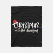 Matching Family String Lights Santa Hat Christmas  Fleece Deken (Voorkant)