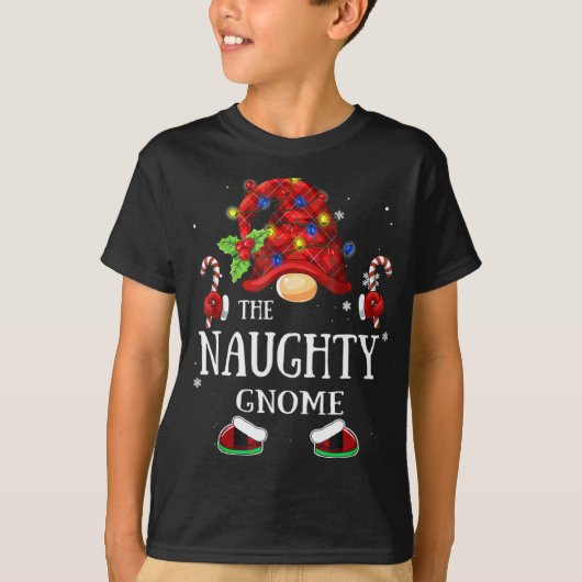 Matching Family The Naughty Gnome Christmas Group  T-shirt (Voorkant)