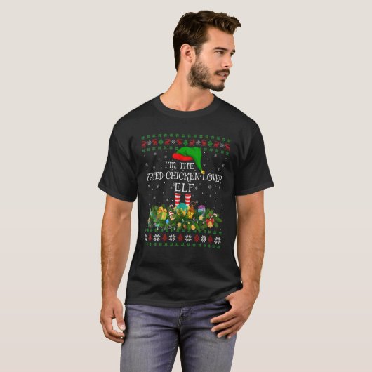 Matching Family Ugly Fried Chicken Lover Elf Chris T-shirt (Voorkant volledig)