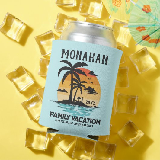 Matching Family Vacation Tropical Sunset Blikjeskoeler (Insitu Zomer)