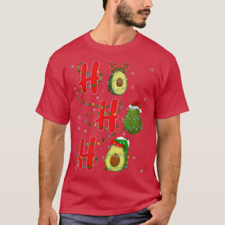 Matching Family Xmas Santa Ho Ho Ho Avocado Christ T-shirt