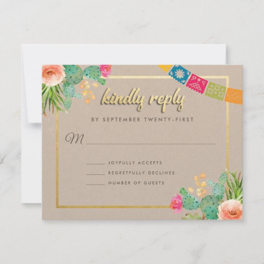 Matching Fiesta Wedding Invitations Kaart (Voorkant)