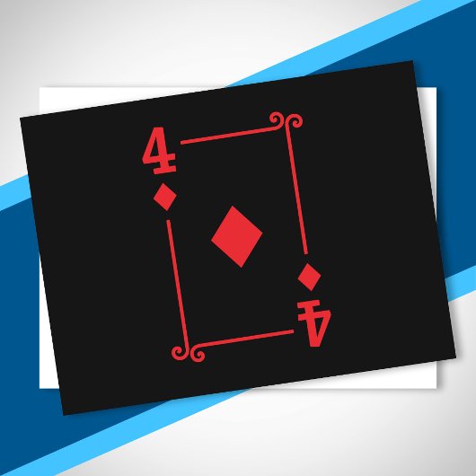 Matching Four Diamonds Suit Plays Cards Modern. 4 Briefkaart