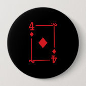 Matching Four Diamonds Suit Plays Cards Modern. 4 Ronde Button 4,0 Cm (Voorkant)