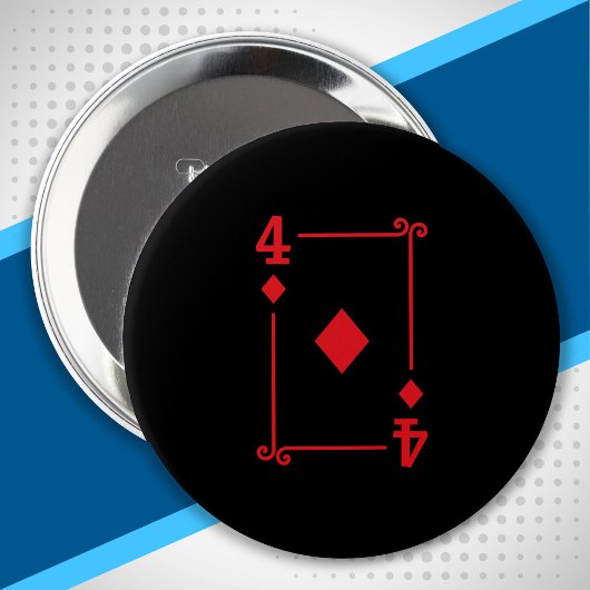 Matching Four Diamonds Suit Plays Cards Modern. 4 Ronde Button 4,0 Cm